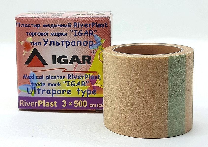 Пластир на котушці IGAR RiverPlast Ультрапор (на нетканій основі) 3 см х 5 м 004206 фото Пластир на котушці IGAR RiverPlast Ультрапор (на нетканій основі) 3 см х 5 м 004206 фото