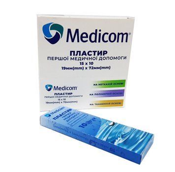Пластырь Medicom на тканевой основе 1,9см*7,2см 150шт/упаковка 001020 фото