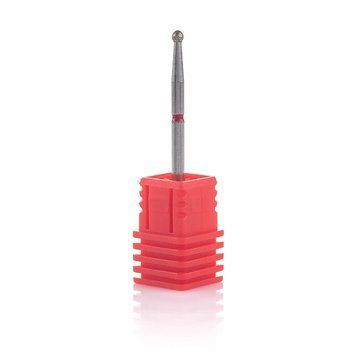 Фреза алмазная Nail Drill для обработки кутикулы "Шарик" - 001 021R диаметр 2.1 мм (красная насечка) 002574 фото