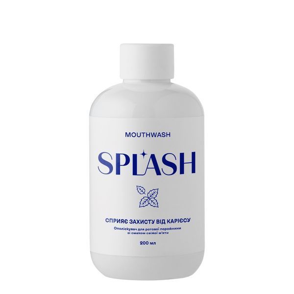Ополаскиватель для полости рта со вкусом свежей мяты Splash - 200 мл 004794 фото Ополаскиватель для полости рта со вкусом свежей мяты Splash - 200 мл 004794 фото