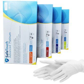 Рукавички нітрилові Medicom Platinum White, щільність 3.8 г. - білі (100 шт) 001330 фото