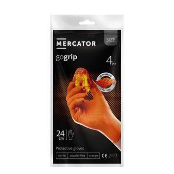 Рукавички нітрилові Супер міцні Powergrip Mercator Medical, щільність 8.5 г. - помаранчеві M (7-8) (4 шт/2 пари) 005554 фото