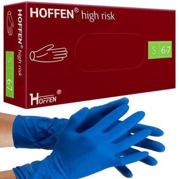 Перчатки Hoffen High Risk латексные повышенной прочности (25 пар уп) S (6-7) 003308 фото