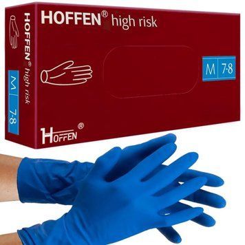 Перчатки Hoffen High Risk латексные повышенной прочности (25 пар уп) M (7-8) 003309 фото