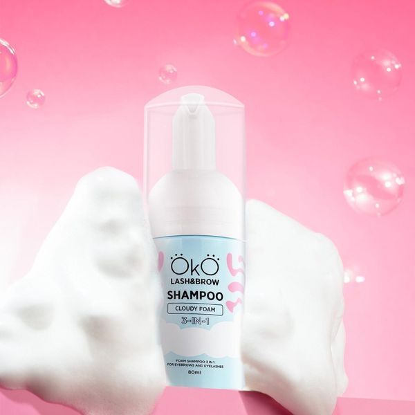 Шампунь-піна 3в1 OKO Shampoo Cloudy Foam, 80 мл для вій і брів 005385 фото