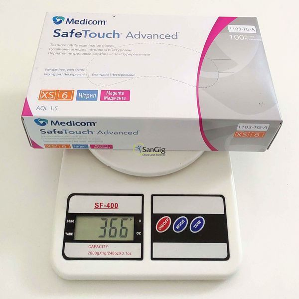 Рукавички нітрилові Medicom SafeTouch Advanced Magenta щільність 3.7 г. - (рожеві) 100шт 001349 фото