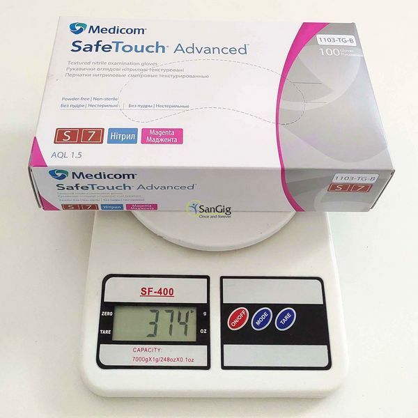 Рукавички нітрилові Medicom SafeTouch Advanced Magenta щільність 3.7 г. - (рожеві) 100шт 001349 фото