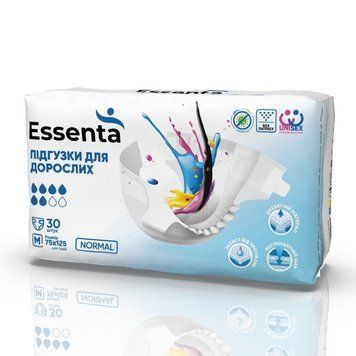 Підгузки для дорослих Essenta NORMAL розмір М 75-125 см 30 шт. 005484 фото