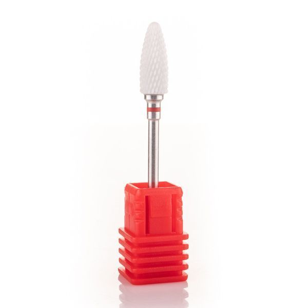 Фреза керамічна Nail Drill для зняття гель-лаку (Кукурудза) - 640 701 Flame S(F) (червона насічка) 002564 фото