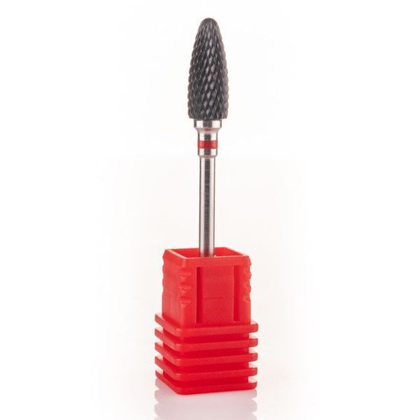 Фреза керамічна Nail Drill для зняття гель-лаку (Кукурудза) &mdash; 641 0 701 чорна (червона насічка) 002567 фото