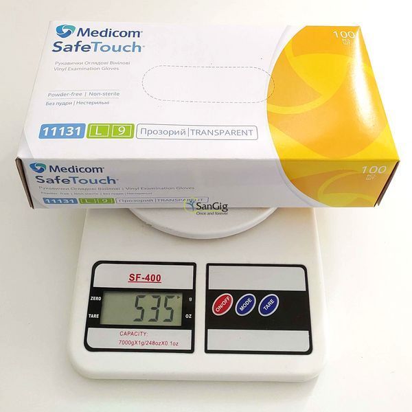 Рукавички вінілові Medicom, щільність 4.3 г. - Прозорі (100 шт) 001324 фото