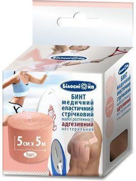 Кінезіо-тейп "Білосніжка" 5см* 5м - Тілесний 003042 фото