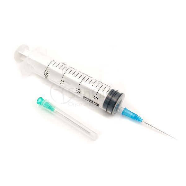 Шприц з двома голками 20 мл трьохкомпонентний Luer, Alexpharm 003216 фото Шприц з двома голками 20 мл трьохкомпонентний Luer, Alexpharm 003216 фото
