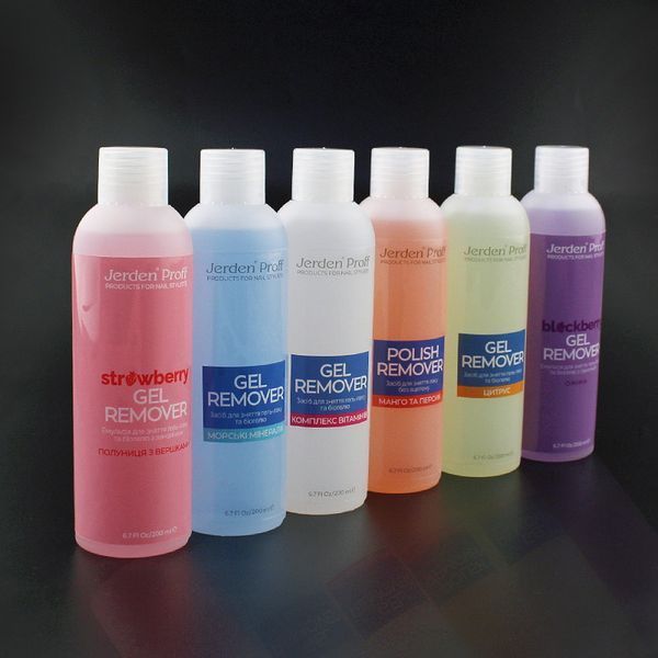 Рідина для зняття лаку без ацетону Jerden Proff Polish Remover. манго персик. 200 мл 003902 фото
